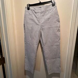 Ann Taylor Blue and White Striped Cropped Pants